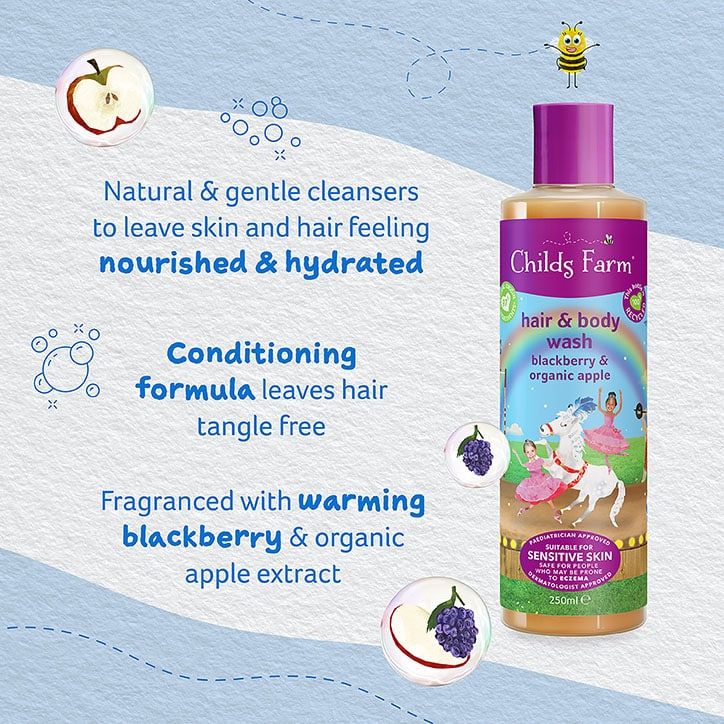 Childs Farm Hair & Body Wash - Blackberry & Organic Apple 250ml GOODS Holland&Barrett