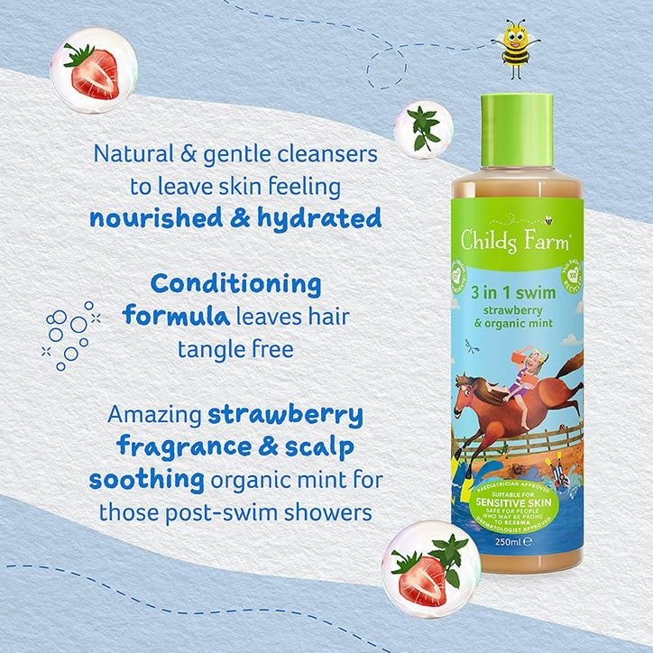 Childs Farm 3 in 1 Swim - Strawberry & Organic Mint 250ml GOODS Holland&Barrett