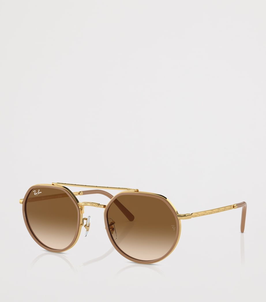 Ray-Ban metal irregular sunglasses with metallic brow bar, UK version