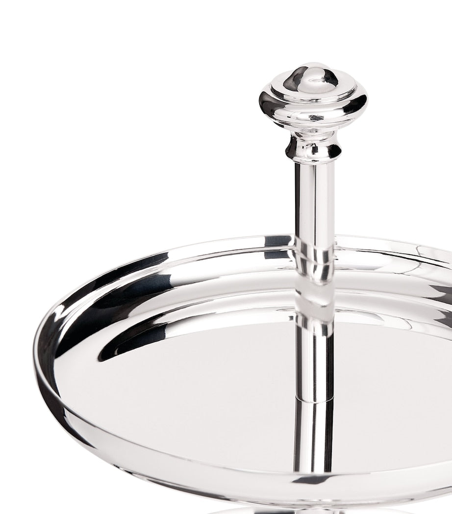 Christofle silver-plated two-tier Albi pastry stand - British product