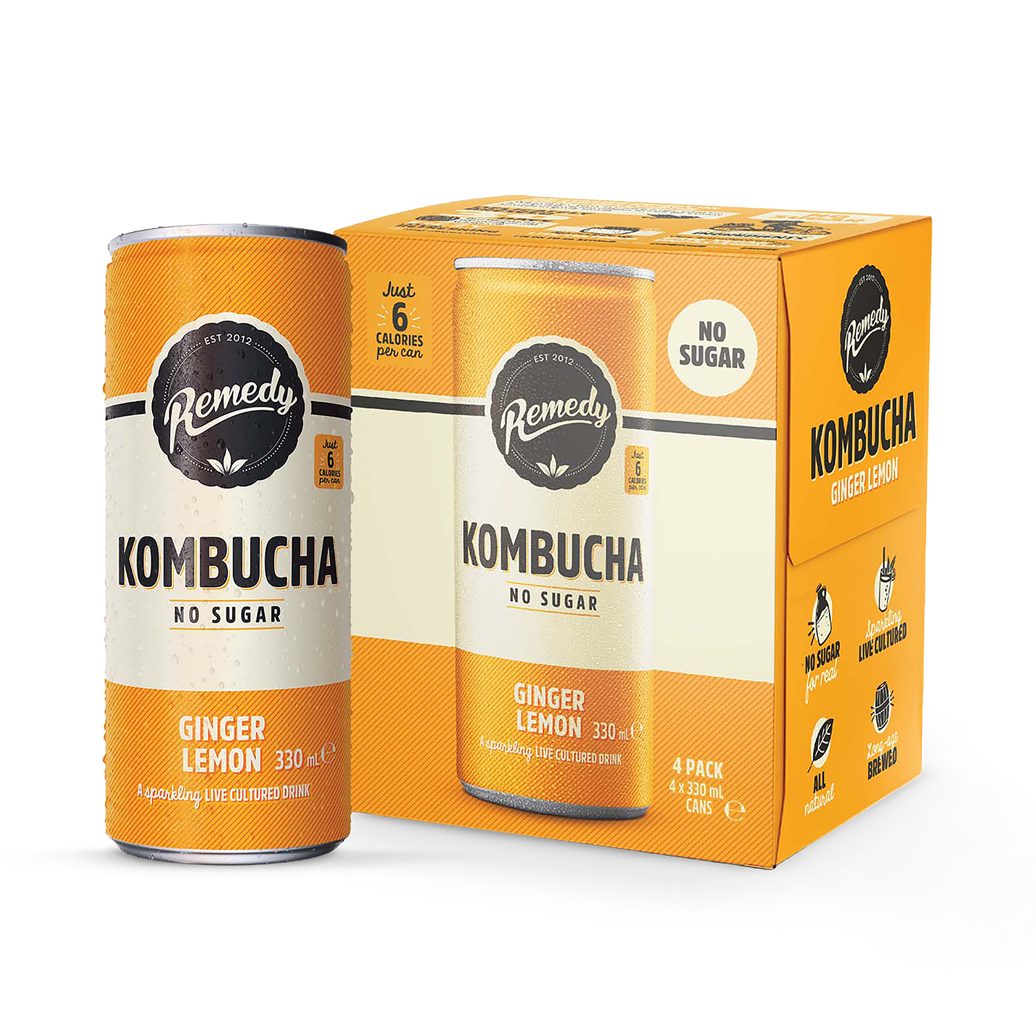 Remedy Ginger Lemon Kombucha 250ml