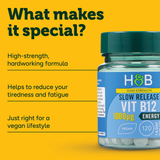 Holland Barrett High Strength Slow Release Vitamin B12 1000ug 120 Tablets
