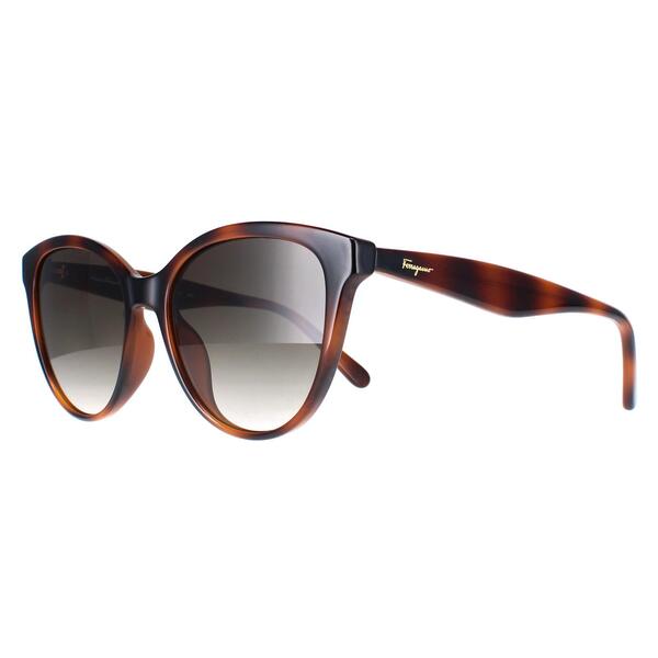 Salvatore Ferragamo cat eye sunglasses brown tortoise grey gradient, imported from the UK