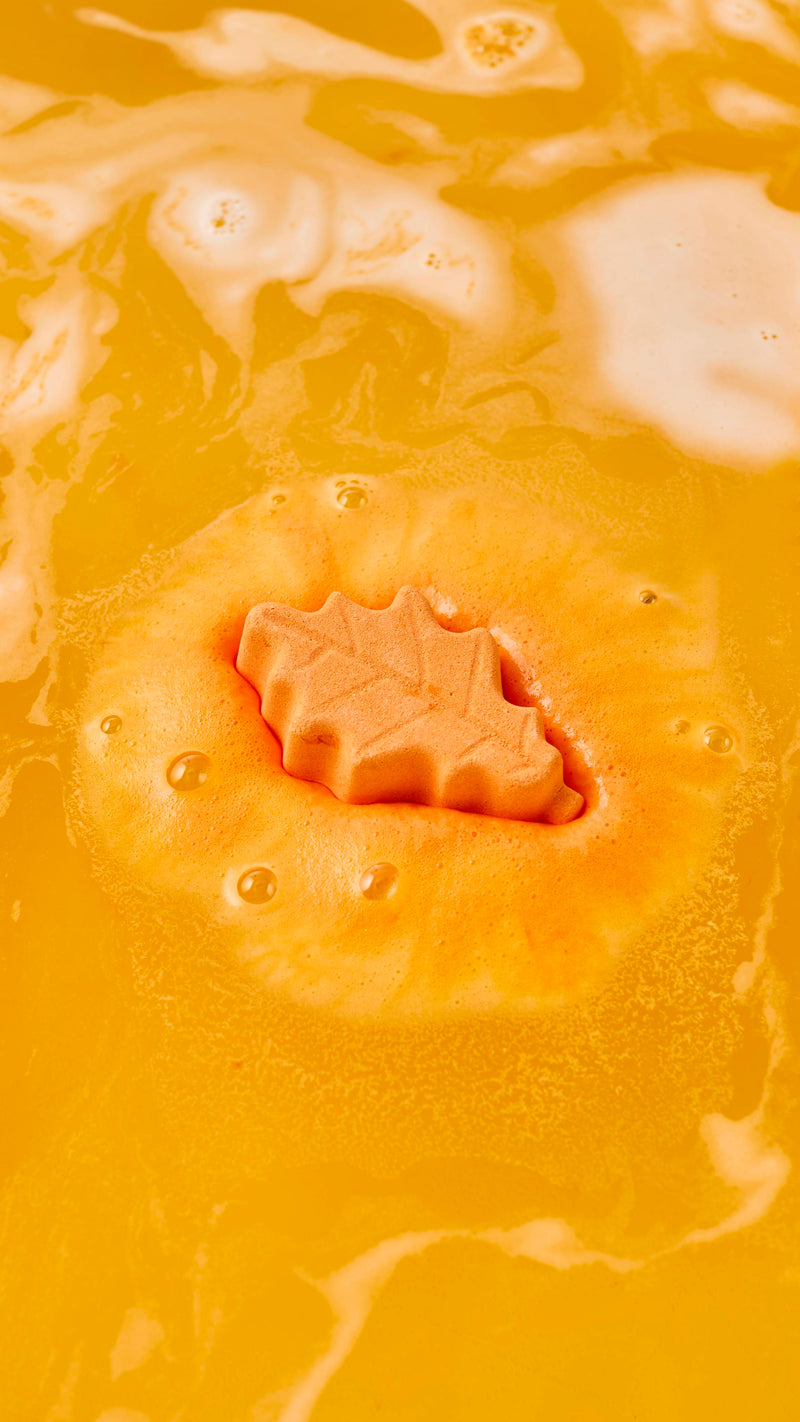 Lush Autumn Leaves bath bomb gift set, imported from the UK