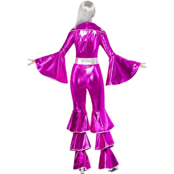Smiffys 70er Jahre Dancing Dream Kostüm Pink Schnür-Jumpsuit - Britisches Produkt