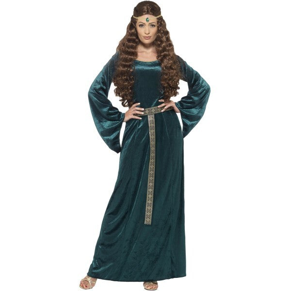 Smiffys Medieval Maid Costume green dress headband (British brand)