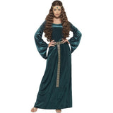 Smiffys Medieval Maid Costume green dress headband (British brand)