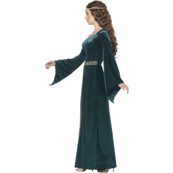 Smiffys Medieval Maid Costume green dress headband (British brand)