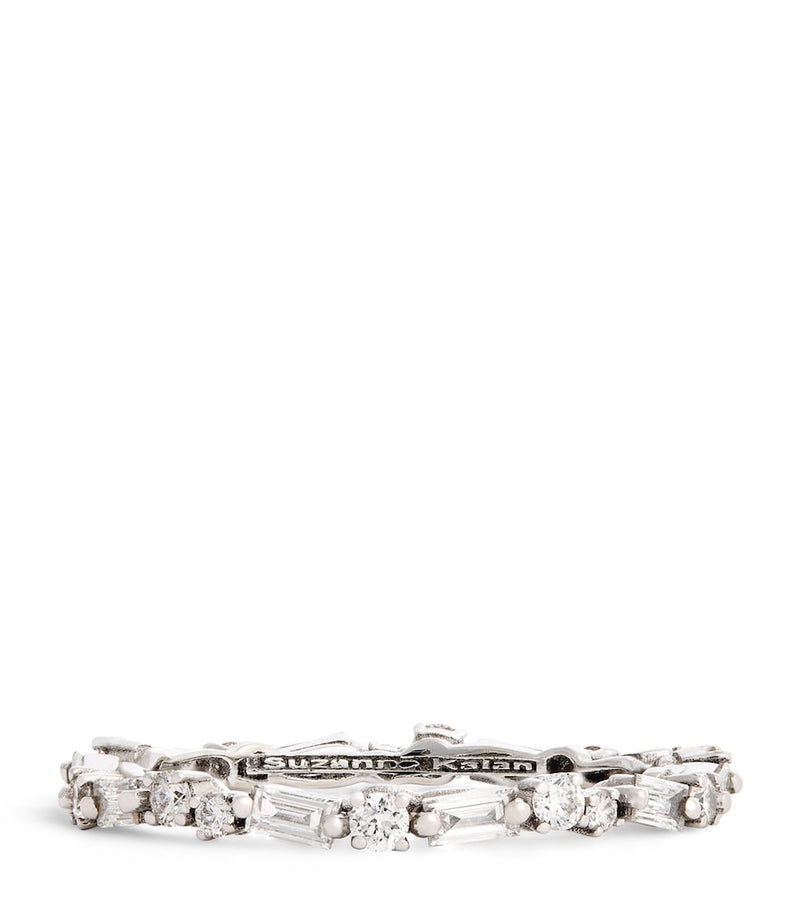 Suzanne Kalan white gold diamond Thin Mix ring, imported from the UK
