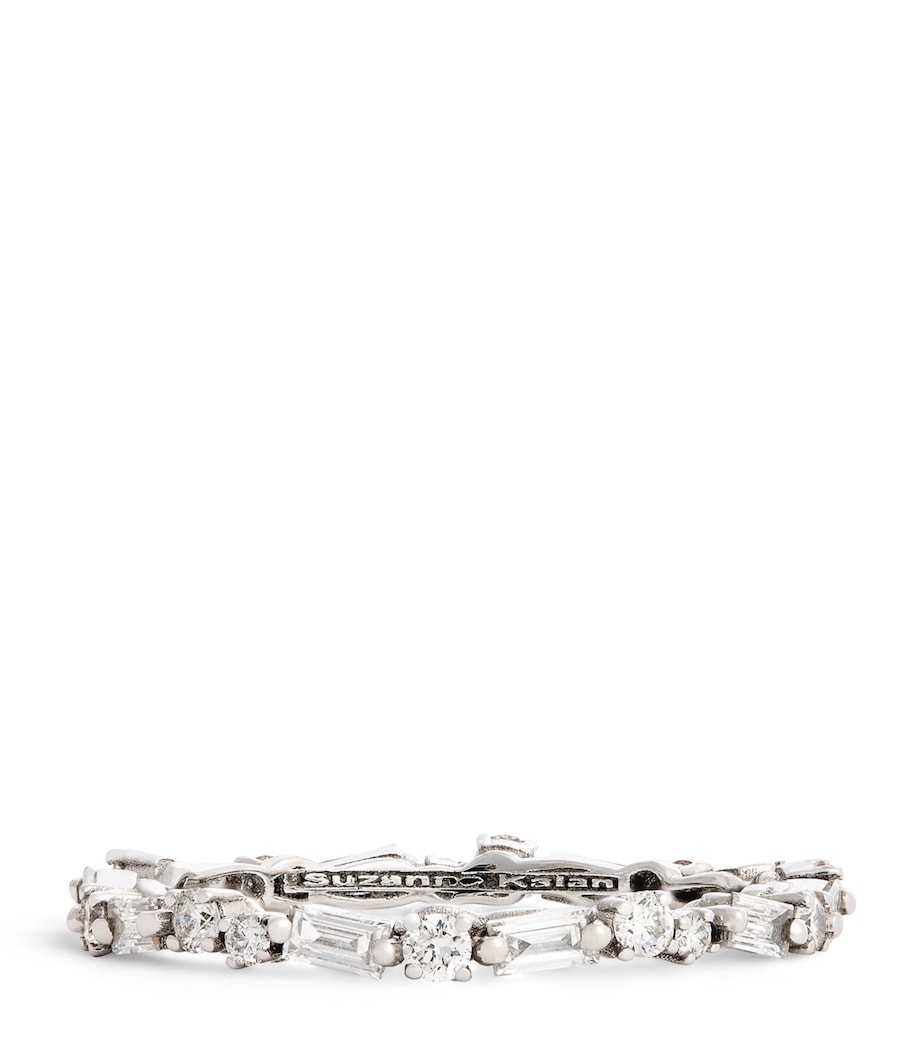Suzanne Kalan white gold diamond Thin Mix ring, imported from the UK