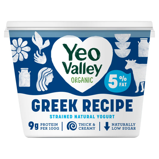 Yeo Valley Greek Recipe 5% Strain Natural Yogurt 450g GOODS Sainsburys   
