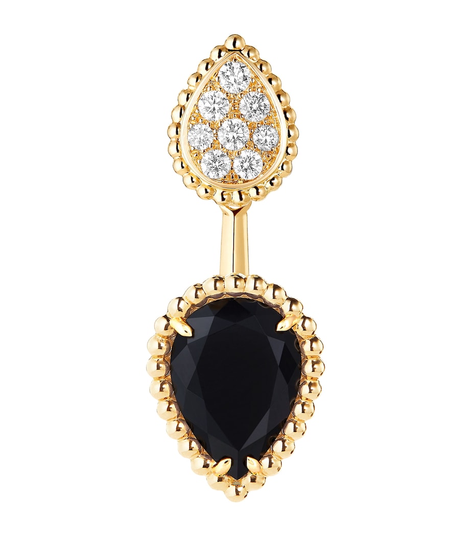 Boucheron Serpent Bohème stud earring yellow gold diamond onyx, imported from the UK