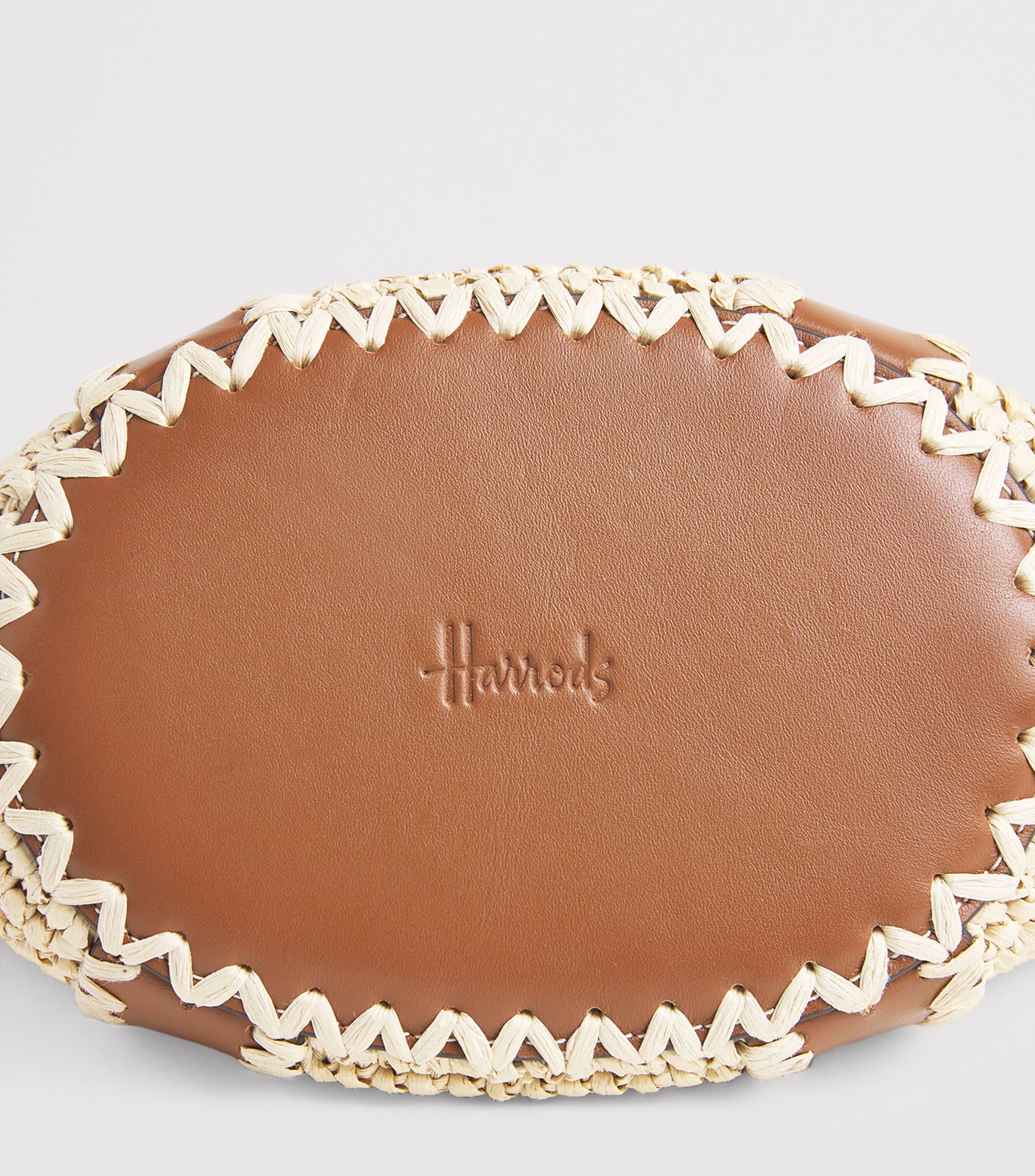 Harrods small raffia tote bag, imported from the UK