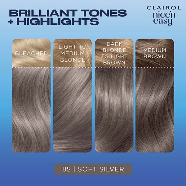 Clairol Nice'n Easy Hair Dye,  8S Soft Silver GOODS Superdrug   