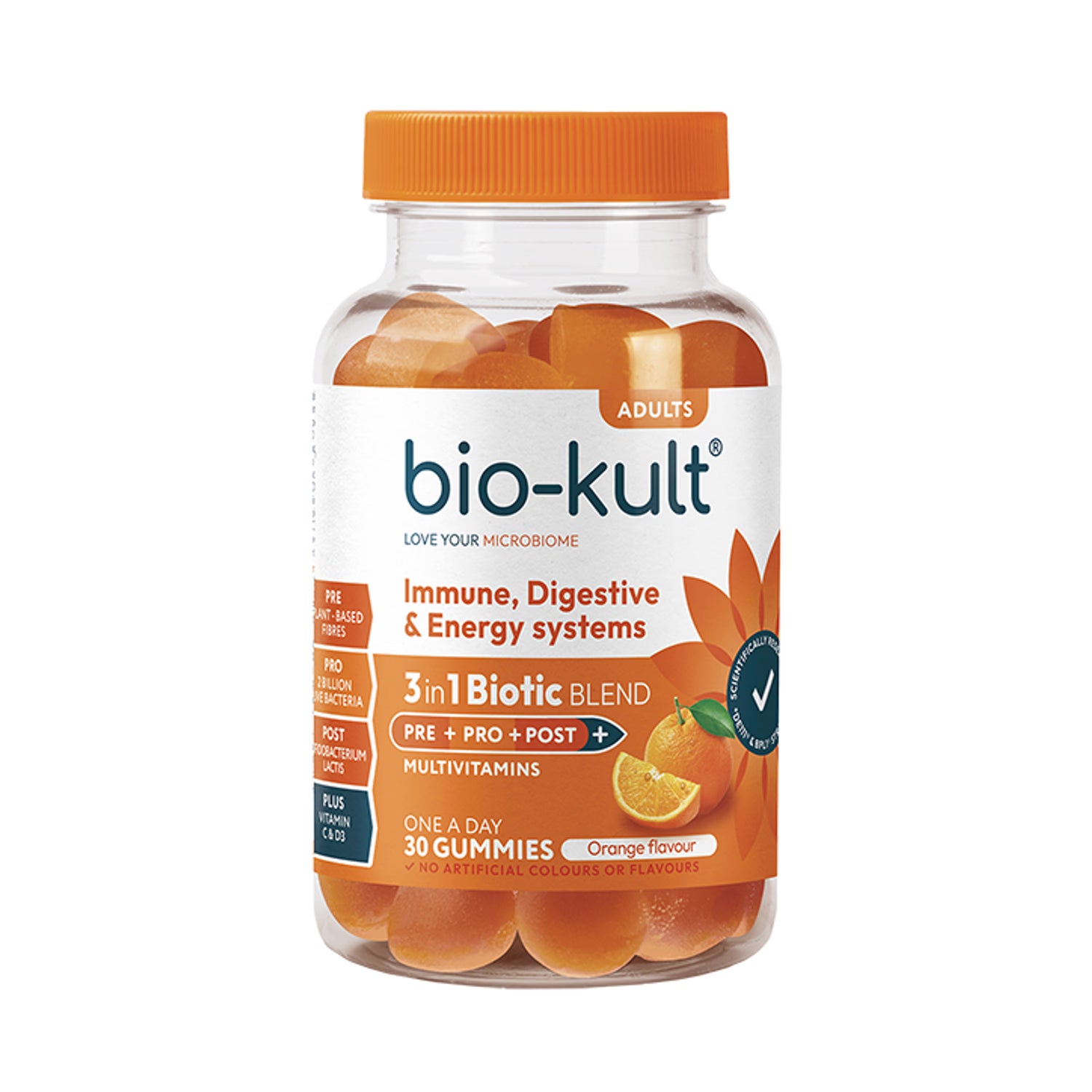 Bio-Kult 3-in-1 Biotic Blend Orange Flavoured Gummies 30 Pack - British product