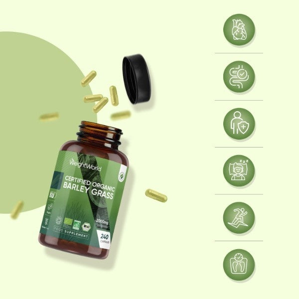 WeightWorld organic barley grass powder 240 capsules (British brand)