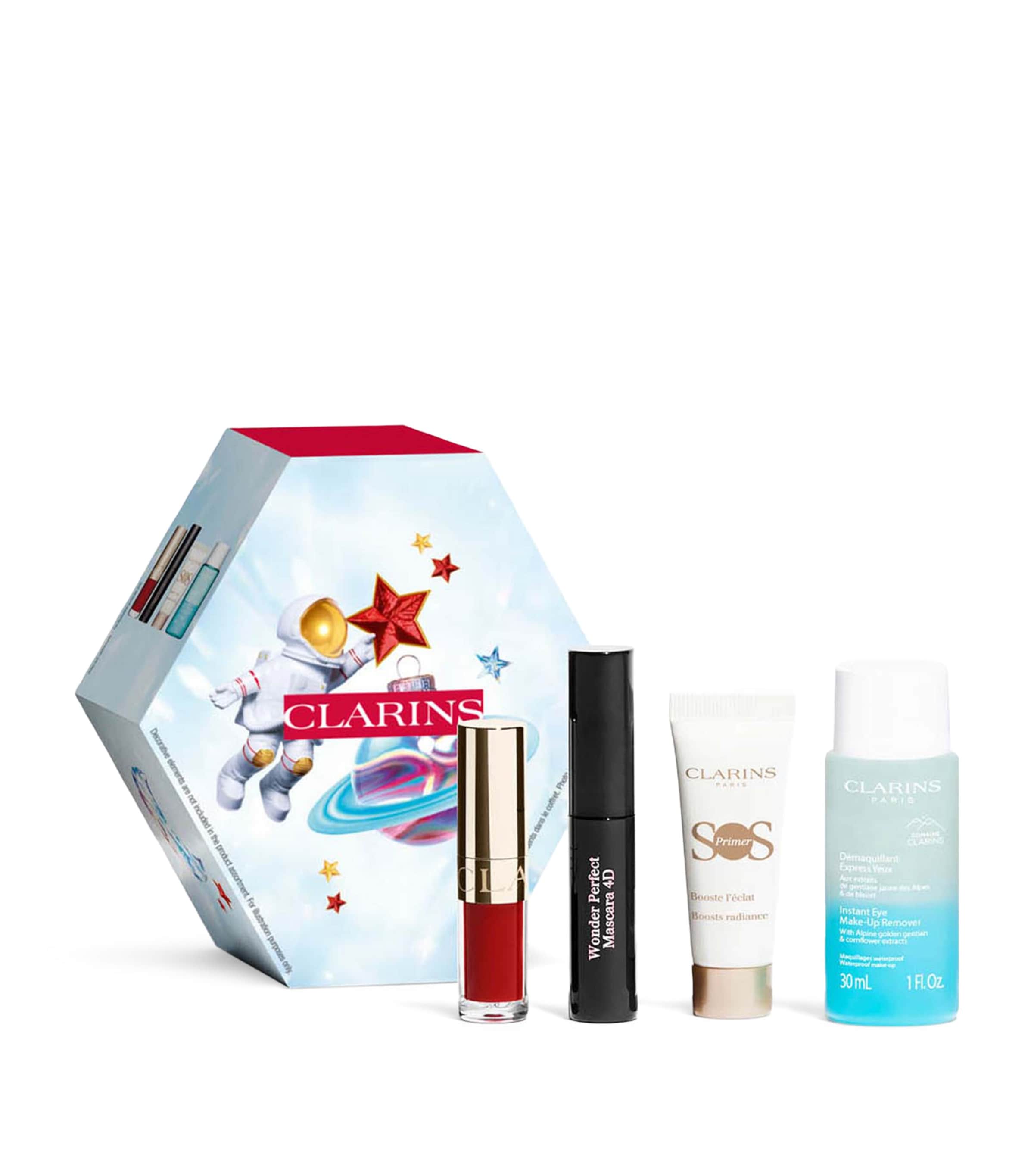 Clarins compact makeup set with lip oil and mascara - British product