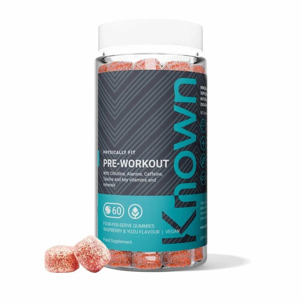 Known Nutrition pre-workout gummies vegan 60 count - British product