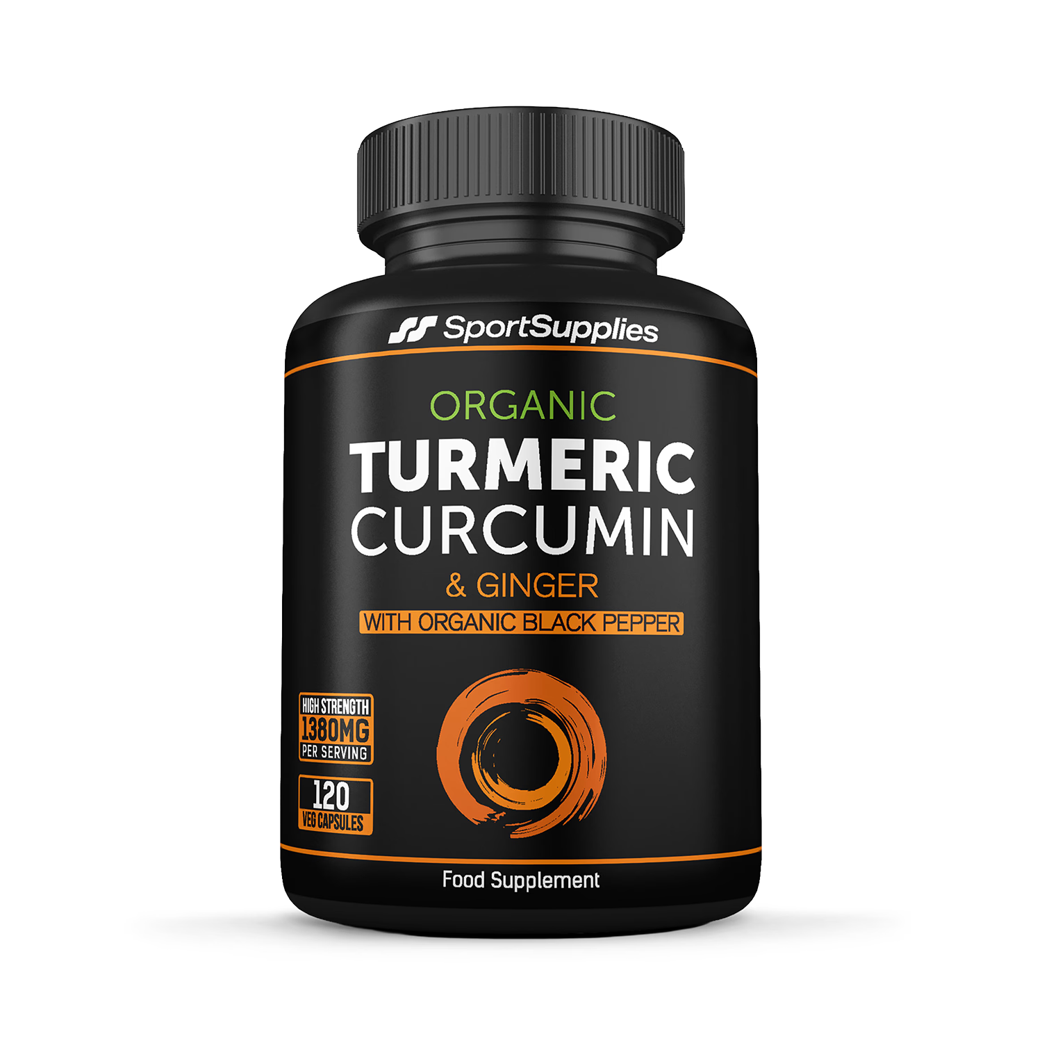 SS Sport Supplies organic turmeric capsules, UK version