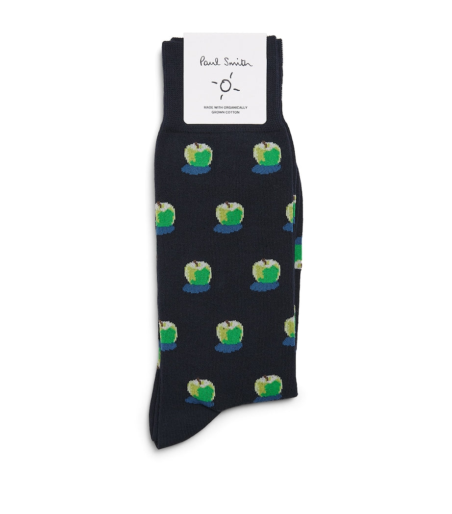 Paul Smith organic cotton socks with apple pattern - British product