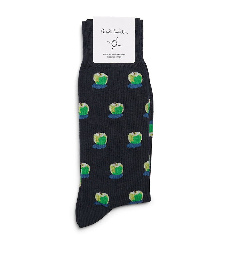 Paul Smith organic cotton socks with apple pattern - British product