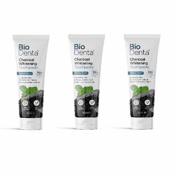 BioDenta Natural Whitening Toothpaste CHARCOAL Vegan-3pk GOODS Superdrug   