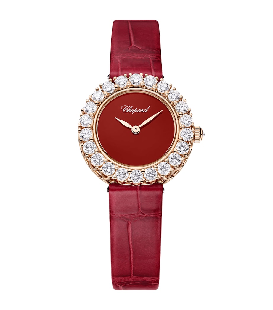 Chopard L'Heure du Diamant rose gold diamond carnelian watch 26mm (British brand)