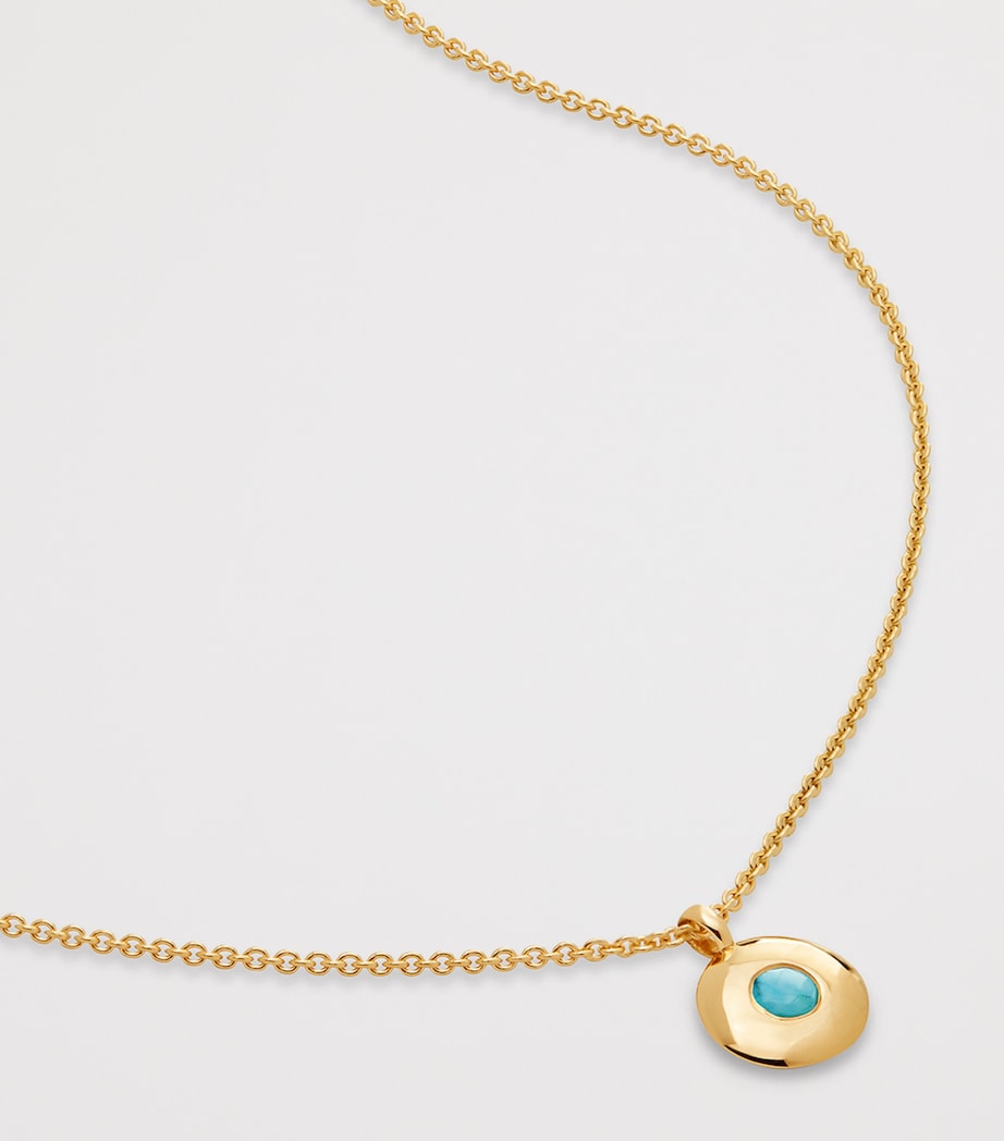 Monica Vinader gold vermeil turquoise birthstone necklace, UK version
