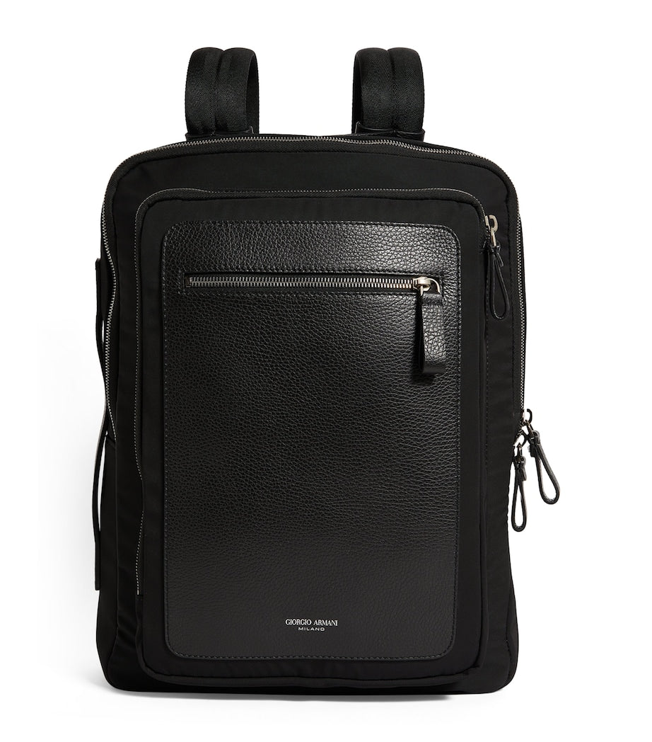Giorgio Armani backpack recycled polyester leather trims - British product