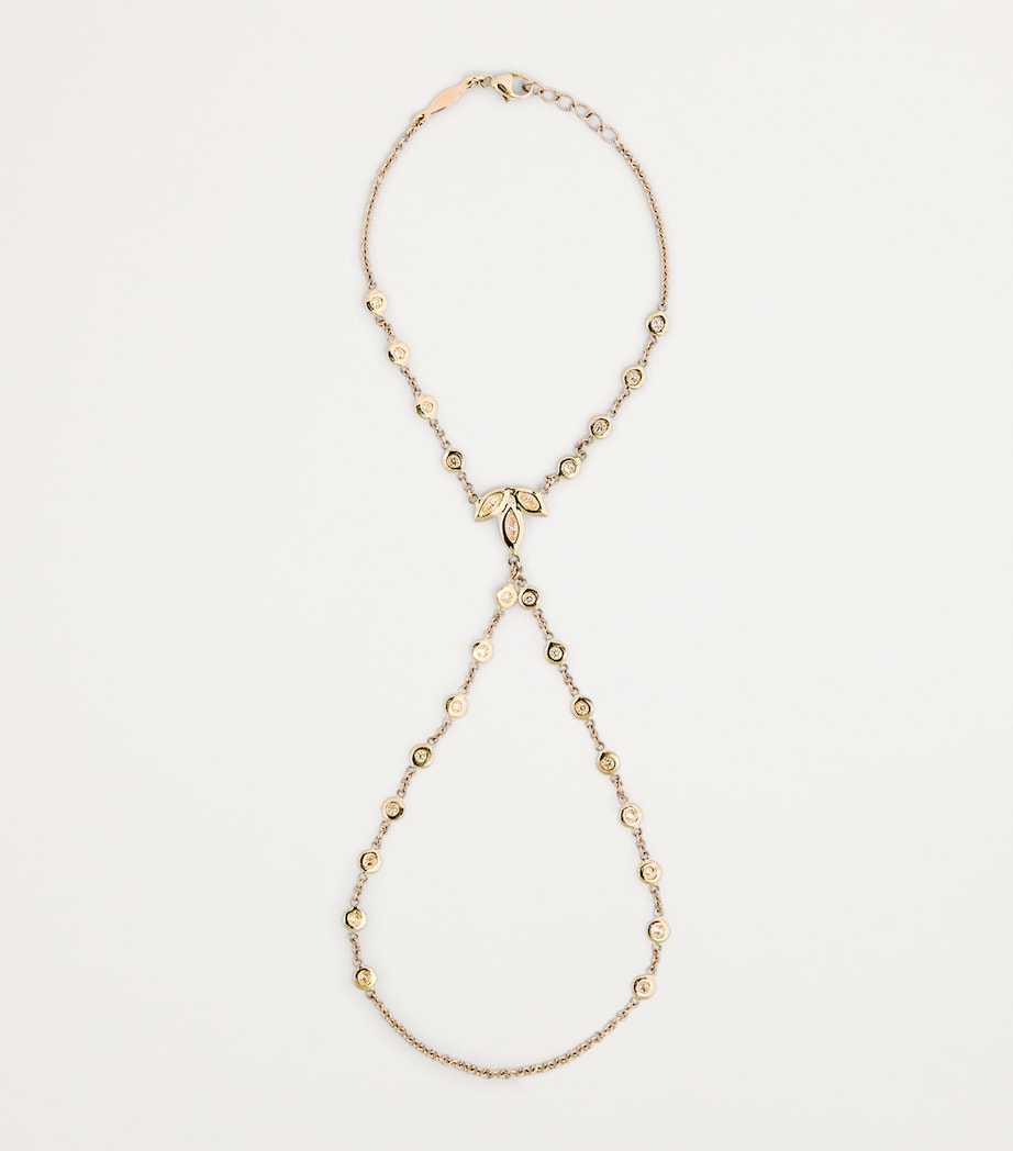 Jacquie Aiche yellow gold diamond finger bracelet, UK version