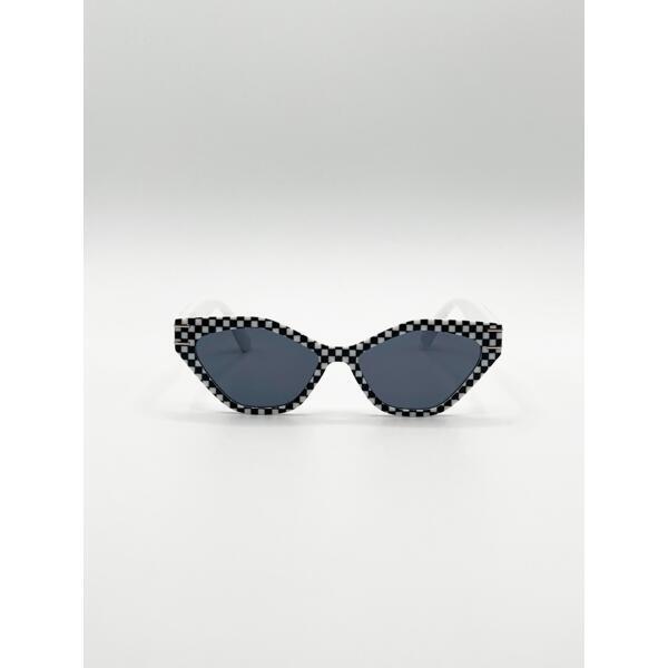 SVNX angular sunglasses black and white check (British brand)