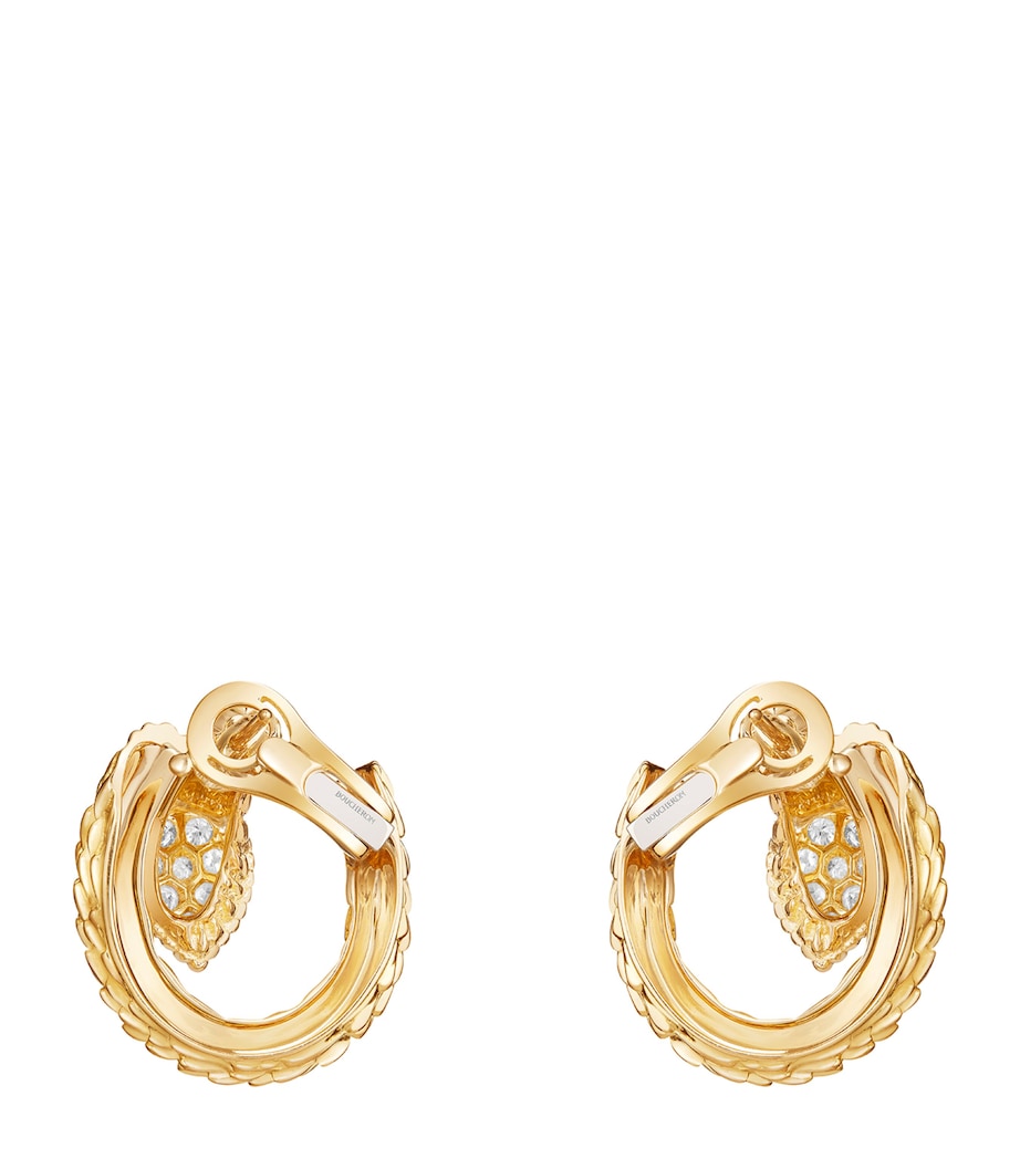 Boucheron Serpent Bohème yellow gold and diamond earrings, imported from the UK