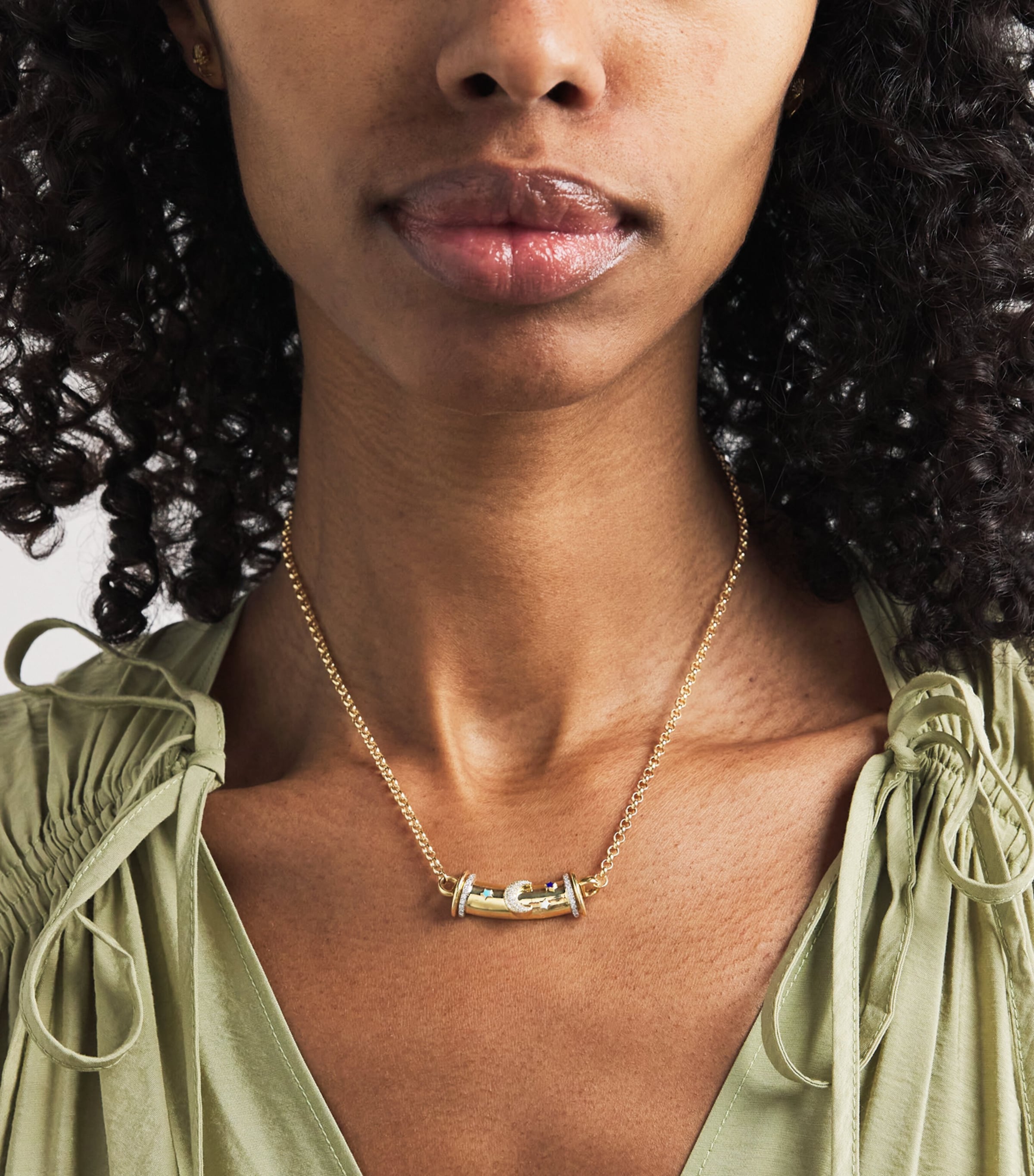 L'Atelier Nawbar yellow gold and diamond Warrior necklace, UK version