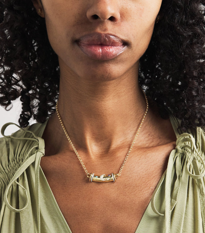 L'Atelier Nawbar yellow gold and diamond Warrior necklace, UK version