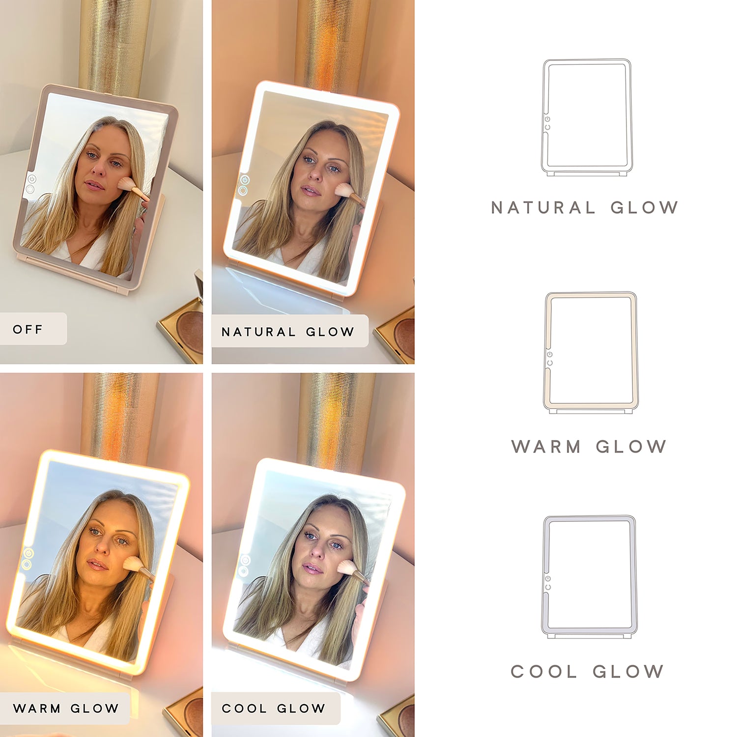 Sensse LED mirror Warm Grey - British product