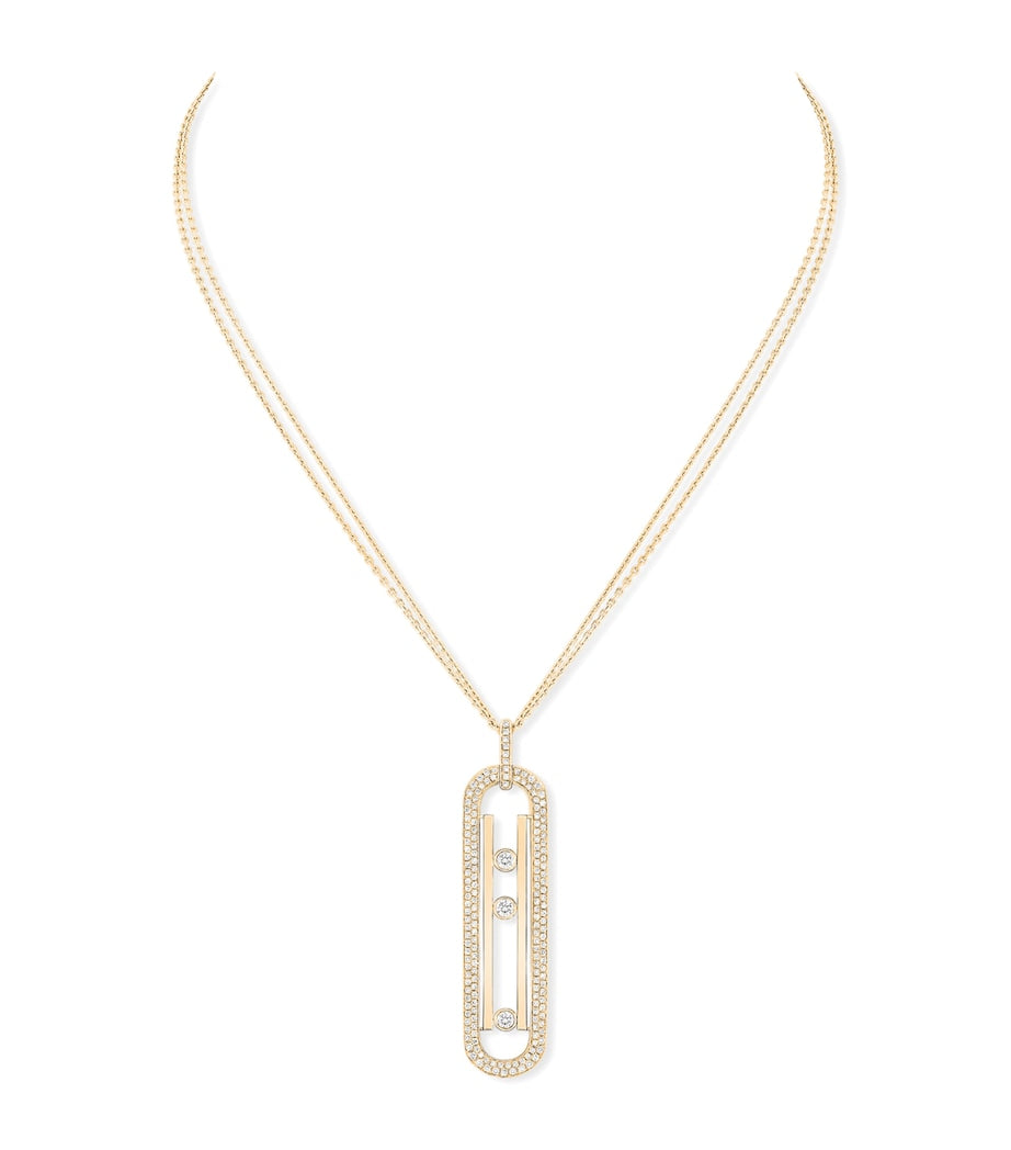 Messika yellow gold and diamond necklace 1.15ct - British product
