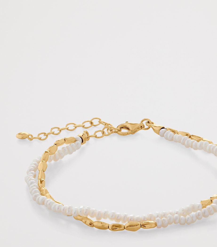 Monica Vinader gold vermeil pearl mini nugget beaded bracelet - British product