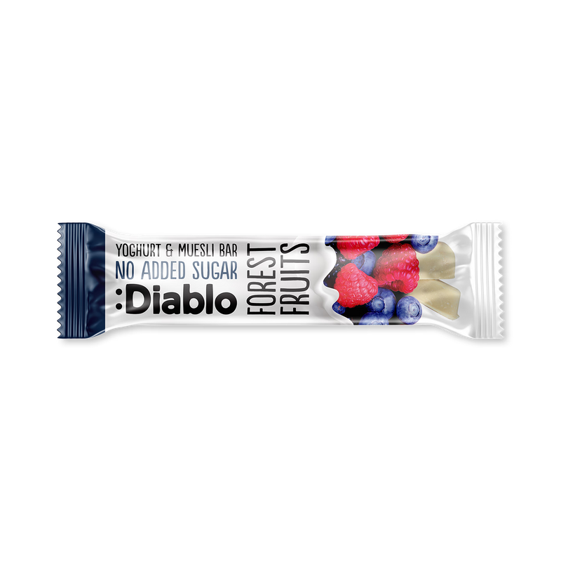 Diablo no added sugar yoghurt coated muesli bar 30g (British brand)
