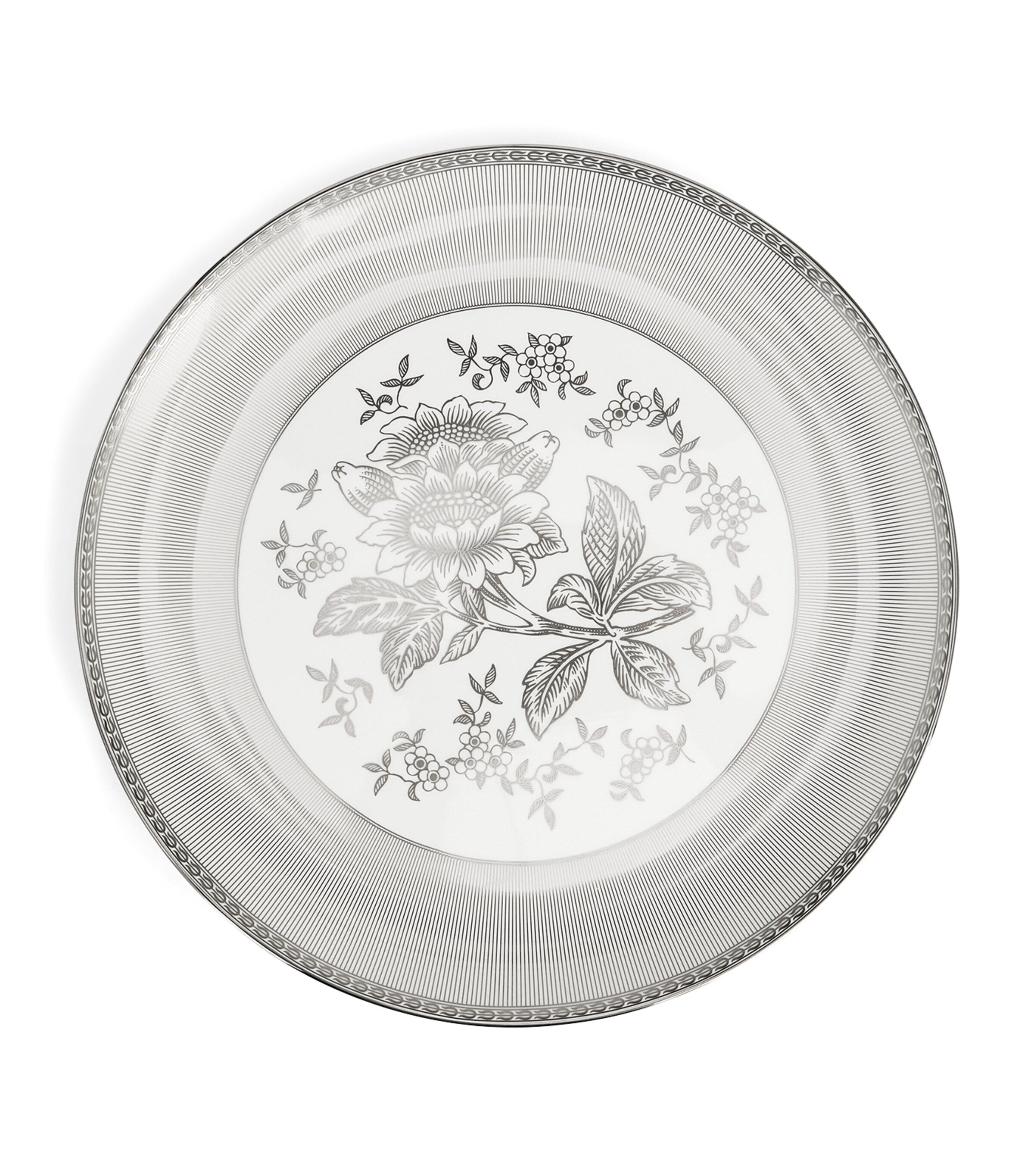 Wedgwood bone china Silver Tonquin plate 34cm (British brand)