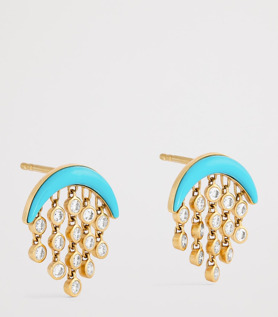 Emily P. Wheeler gold diamond drop earrings, imported from the UK