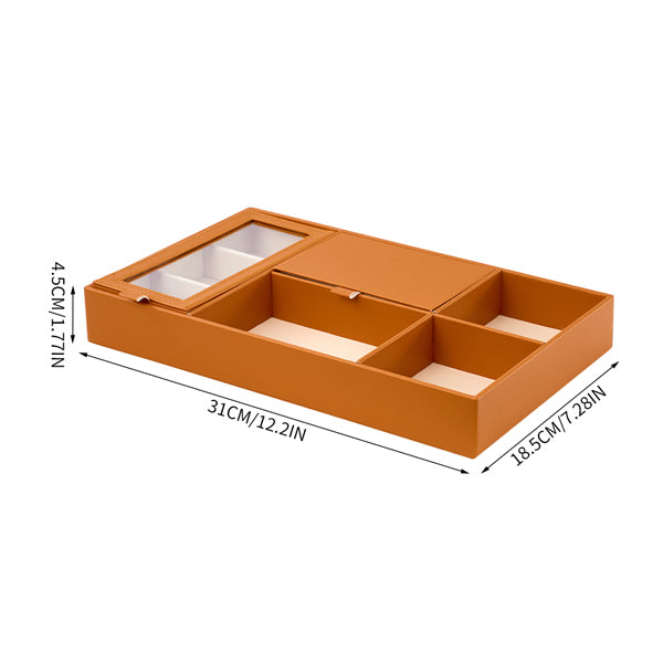 Livingandhome brown PU leather jewellery box storage (British brand)