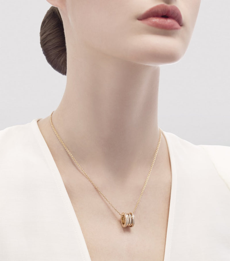 Bvlgari B.zero1 rose gold diamond necklace, imported from the UK