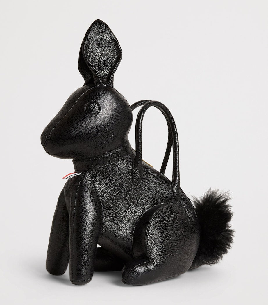 Thom Browne leather rabbit top-handle bag, imported from the UK