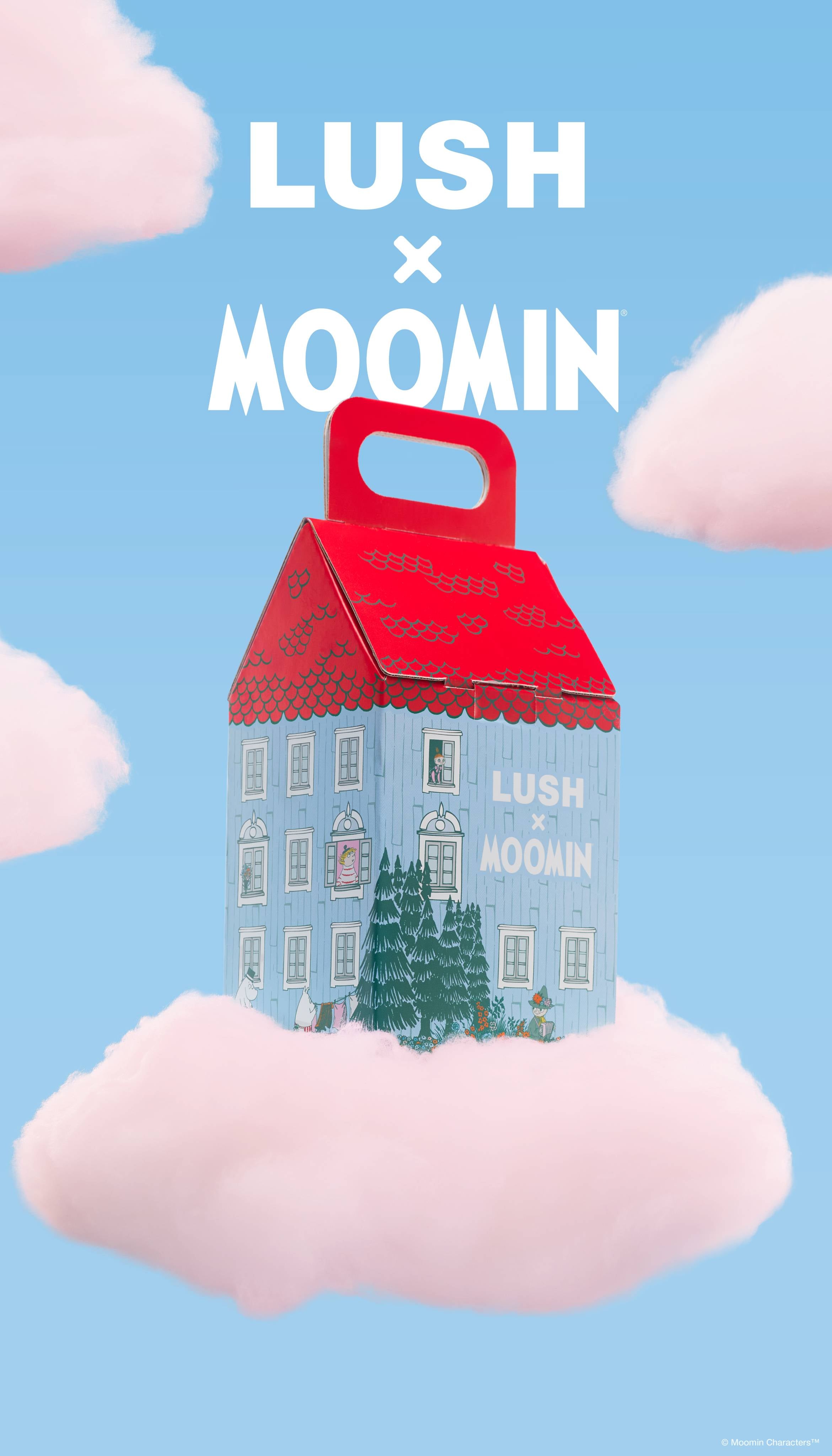 Lush Moominhouse product holder made of recycled cardboard, imported from the UK