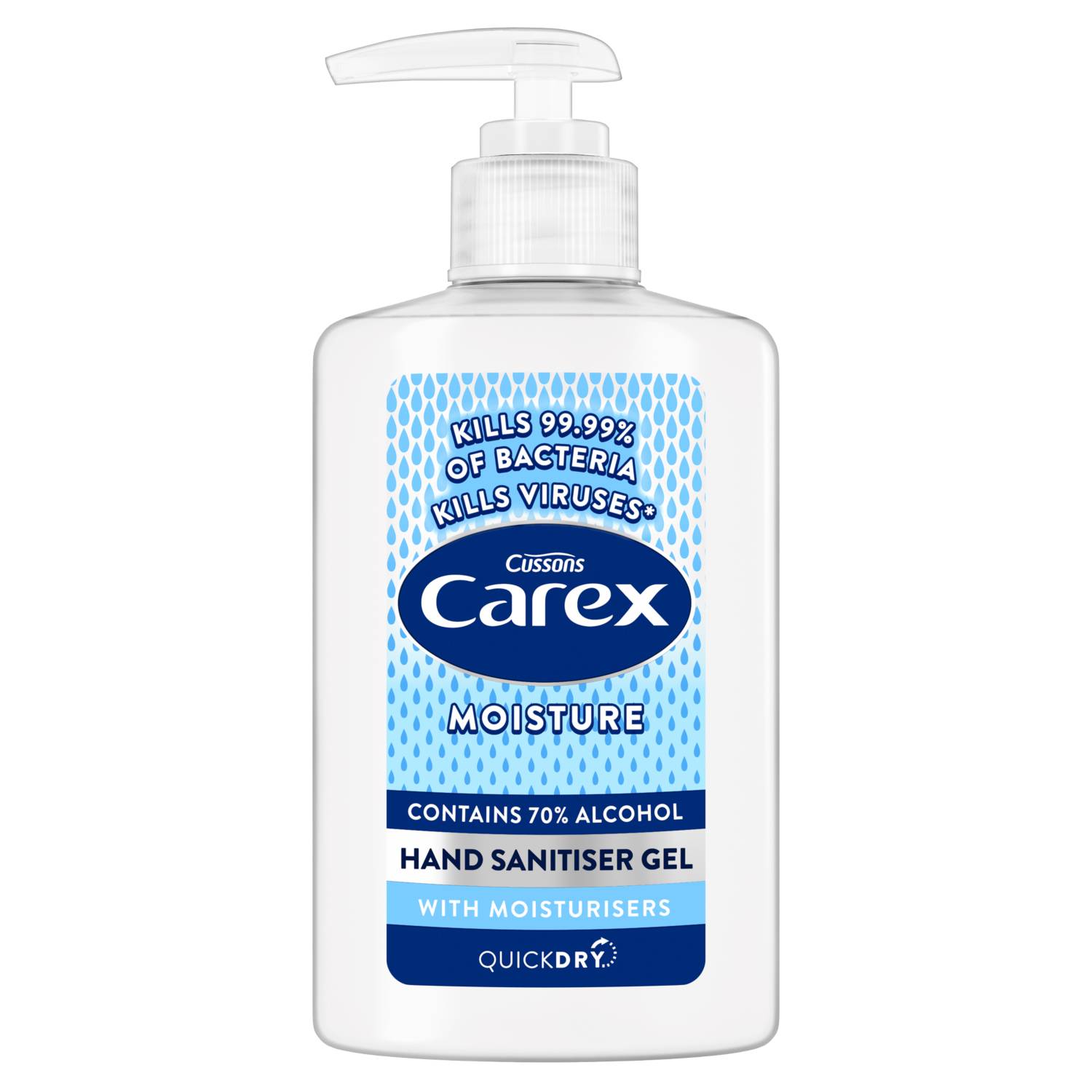 Carex anti-bacterial hand sanitiser gel 300ml, UK version