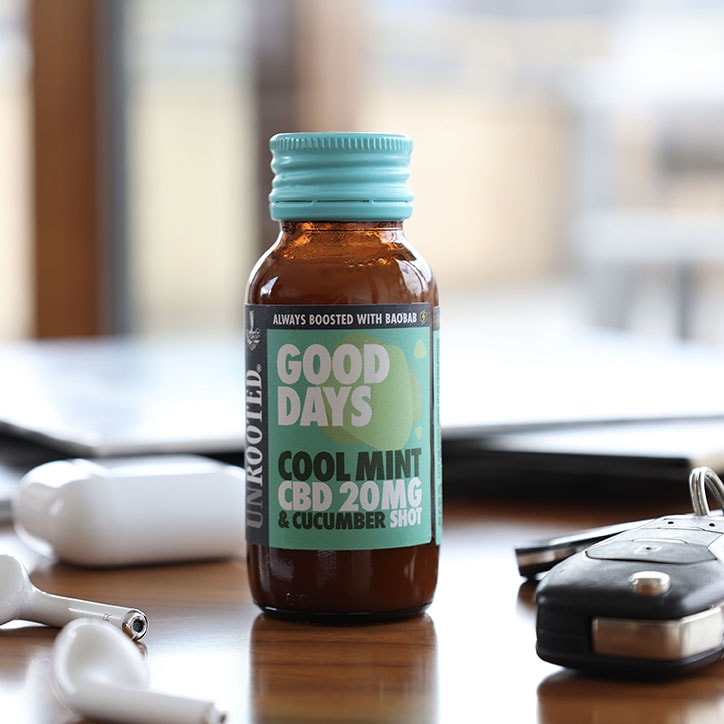 Unrooted Good Days – Cool Mint, CBD 20MG and Cucumber Shot 60ml GOODS Holland&Barrett