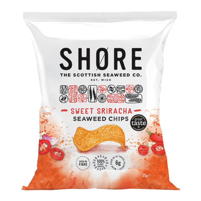 Shore Seaweed Sweet Sriracha Seaweed Chips 25g - Sweet Sriracha