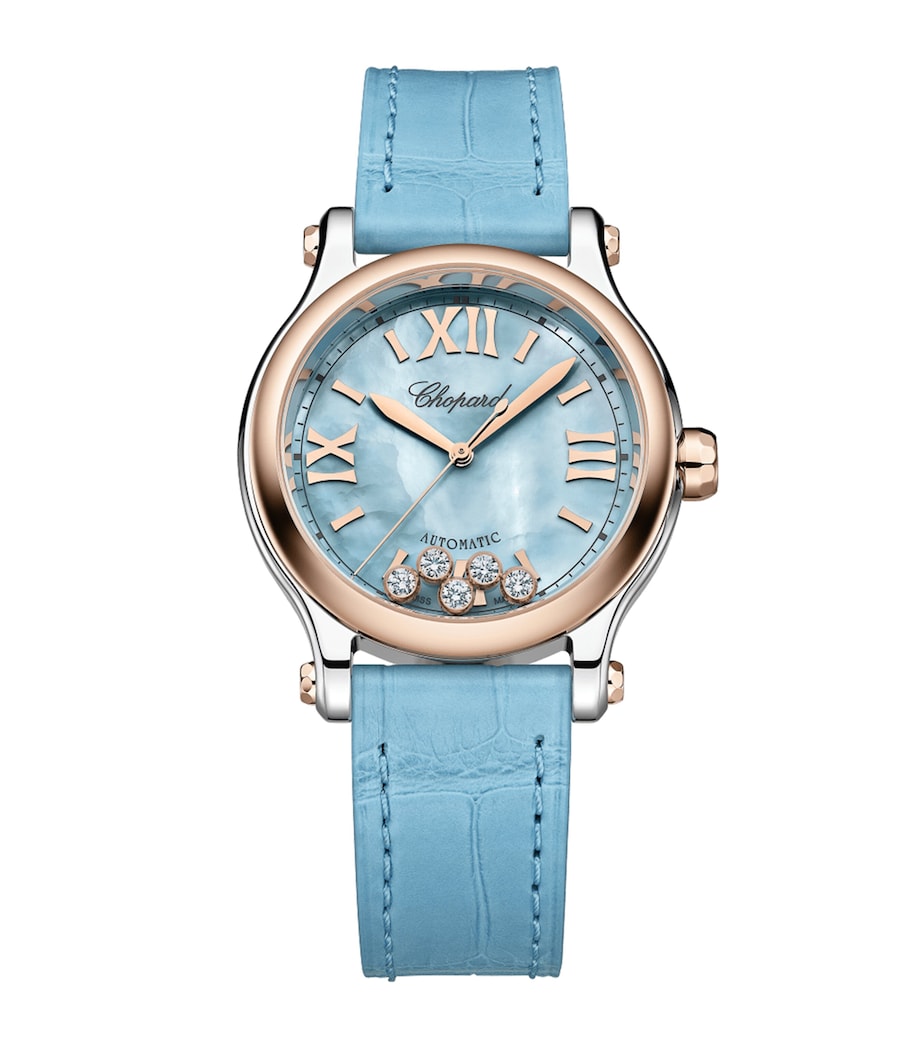 Chopard Happy Sport watch 33mm rose gold steel diamond (British brand)