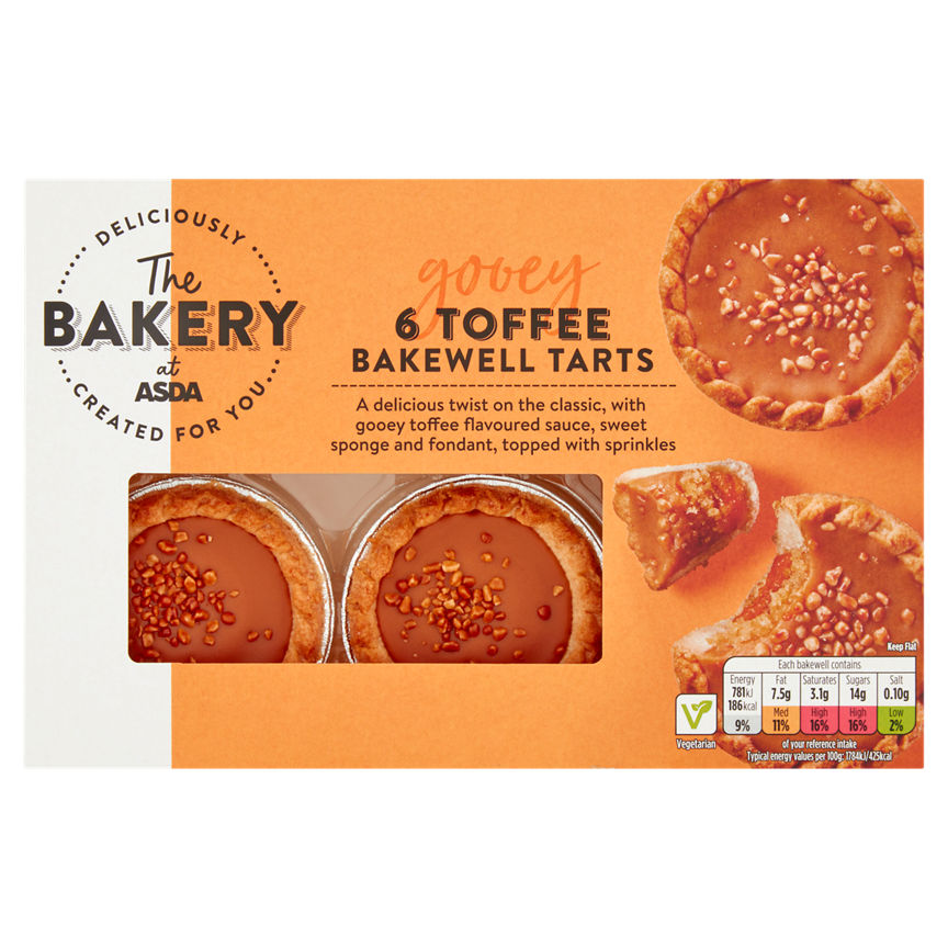 The BAKERY at ASDA 6 Toffee Bakewell Tarts GOODS ASDA   