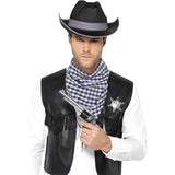 Smiffys Western costume kit with waistcoat hat badge neckscarf (British brand)